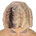 Jungfraues menschliches Haar kurzer Pixie geschnittener Perücke 1920er Flapper Frisuren Kurzfinger Welle Retro -Stil Perücke für Frauen